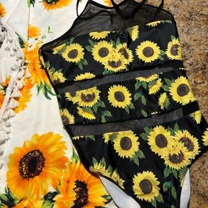 Sunflower swimsuit and cover up